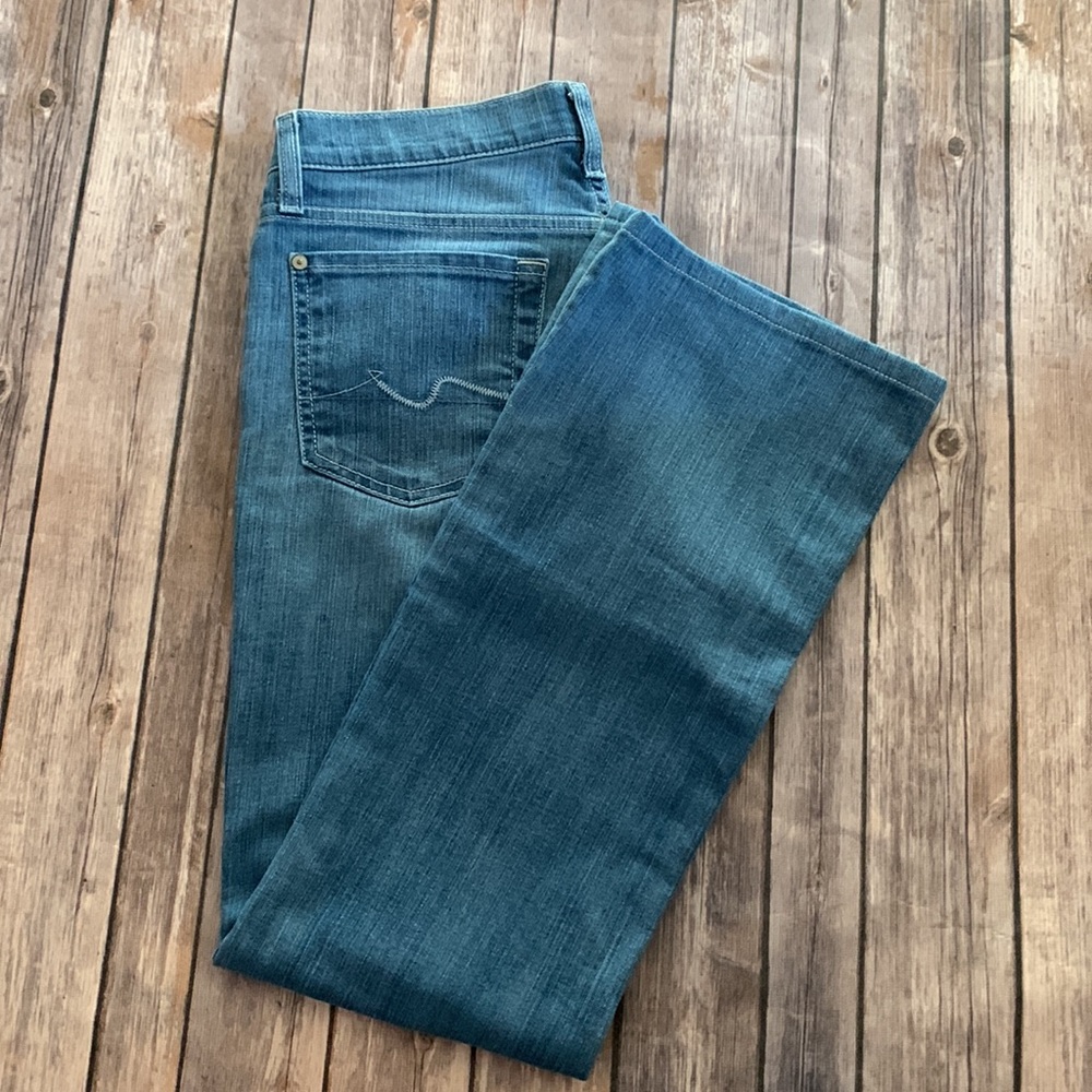 7 For All Mankind Light Wash Bootcut Jeans, Size 28